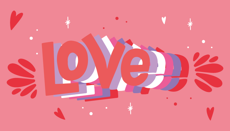 Groovy love letter custom rug - TenStickers