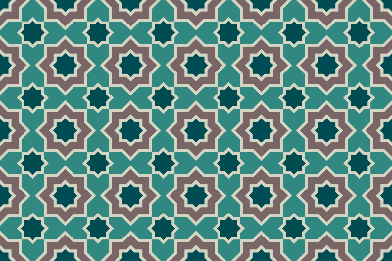 Mosaic vinyl rug with star pattern design - TenStickers