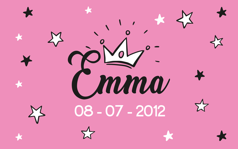 Baby pink Princess with name  personalized mat - TenStickers