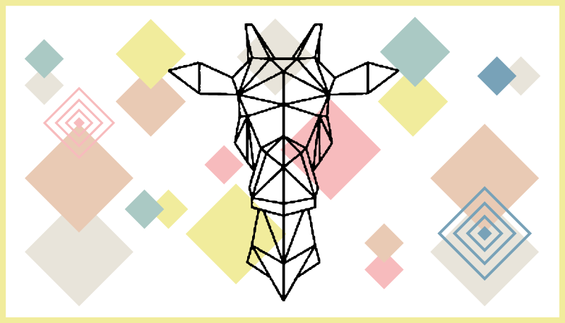 Abstract origami giraffe teen vinyl rug - TenStickers