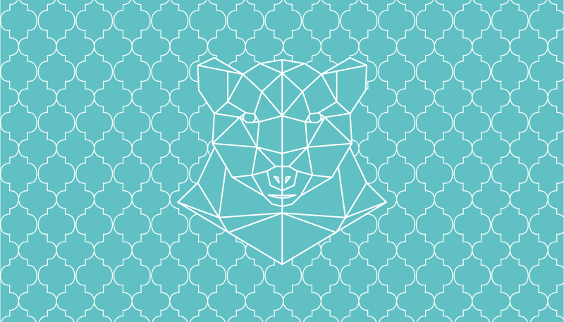 Geometric bear design animal vinyl rug - TenStickers