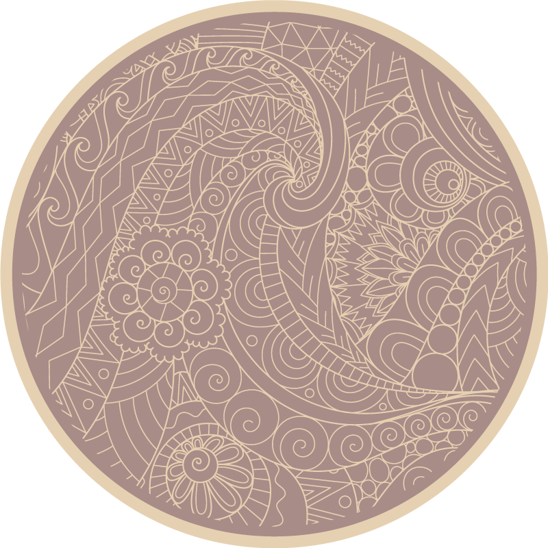Intricate Circular Motif mandala vinyl rug - TenStickers