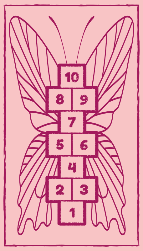 Pink insect hopscotch kids vinyl play mat - TenStickers