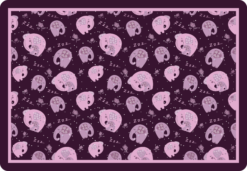 Sweet Elephant Dreams kids vinyl rug - TenStickers