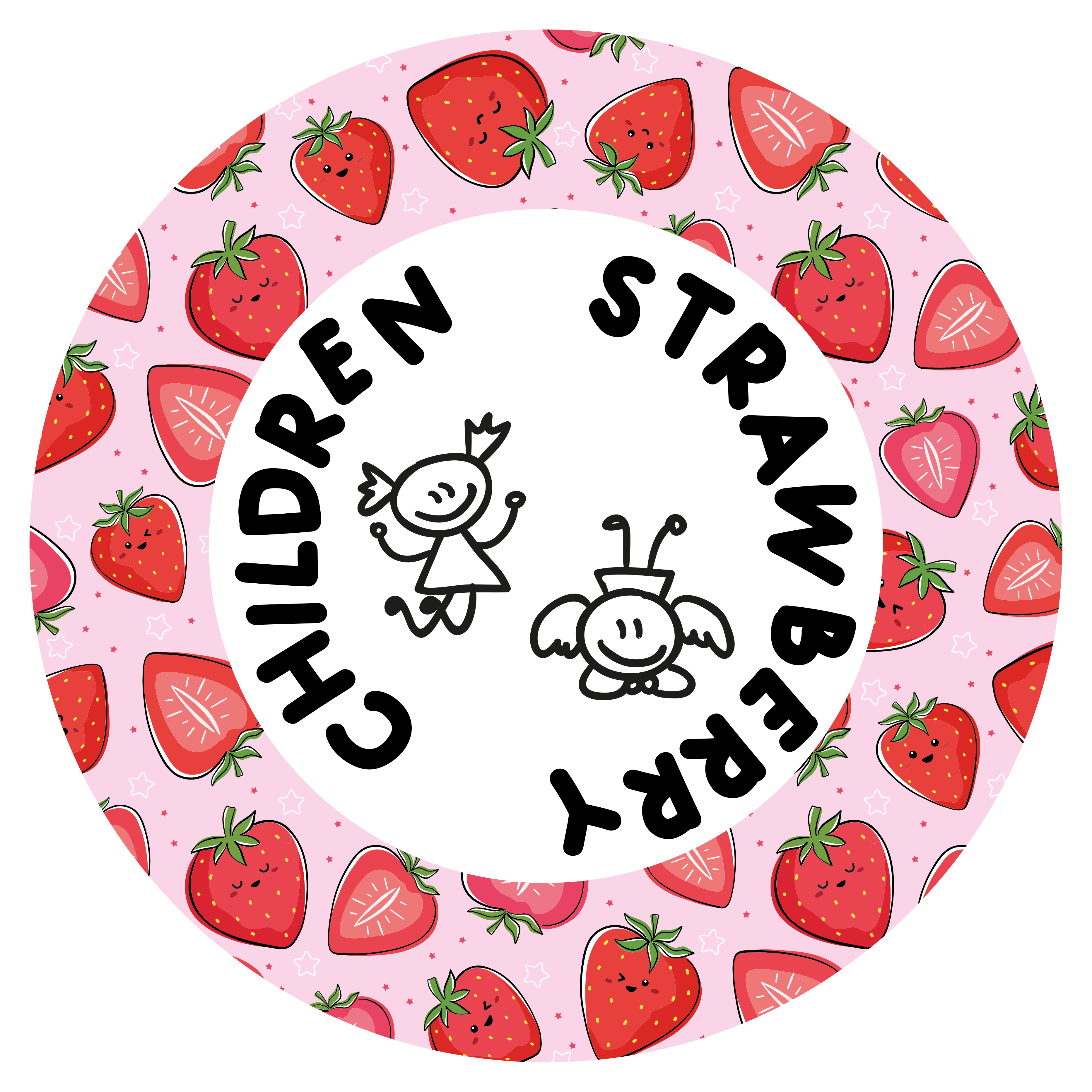 Strawberry children with colors kids vinyl rug - TenStickers