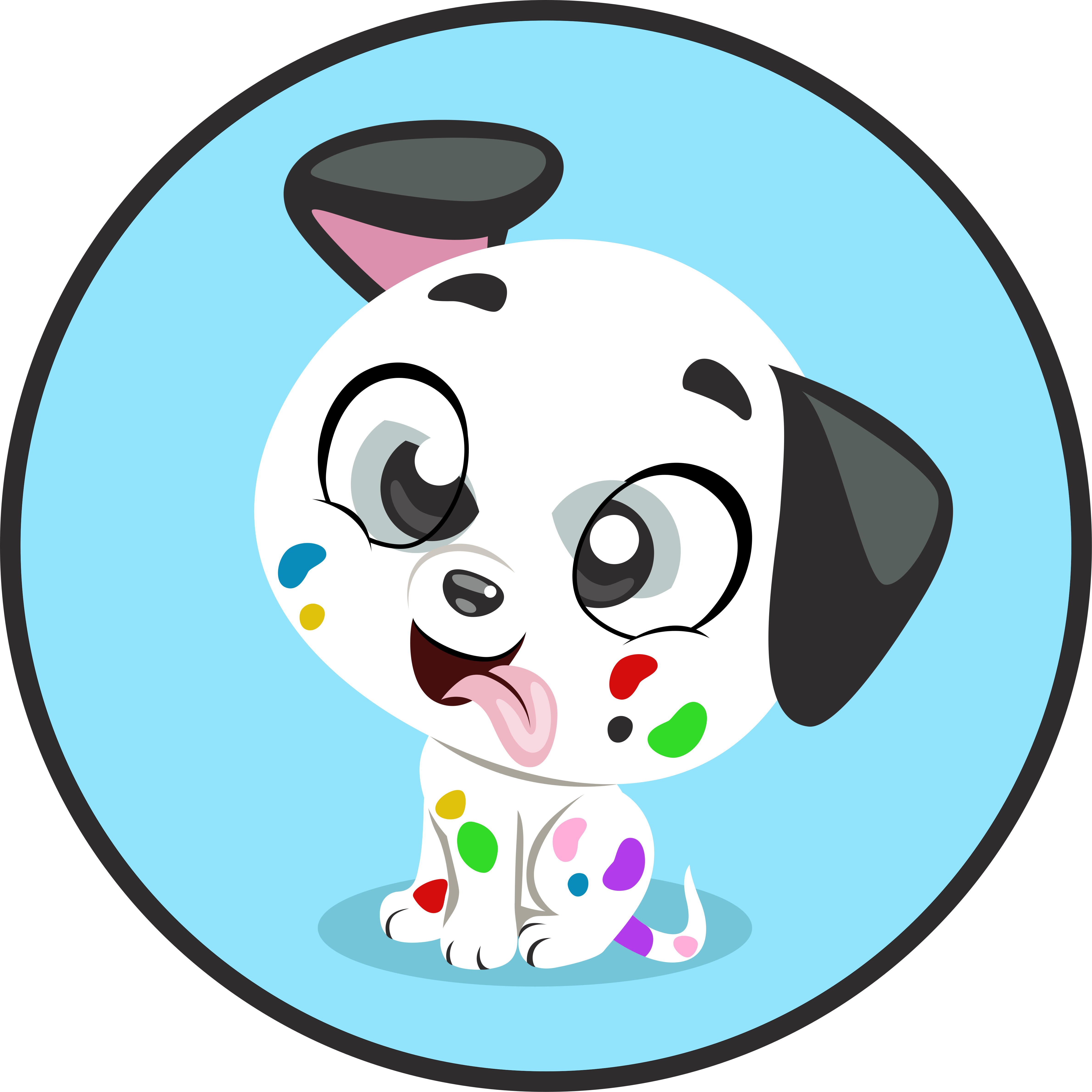 Colorful baby dalmata animal vinyl rug - TenStickers