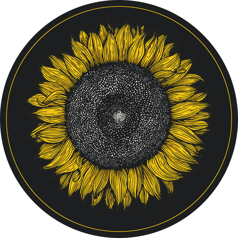 Big sunflower design floral vinyl rug - TenStickers