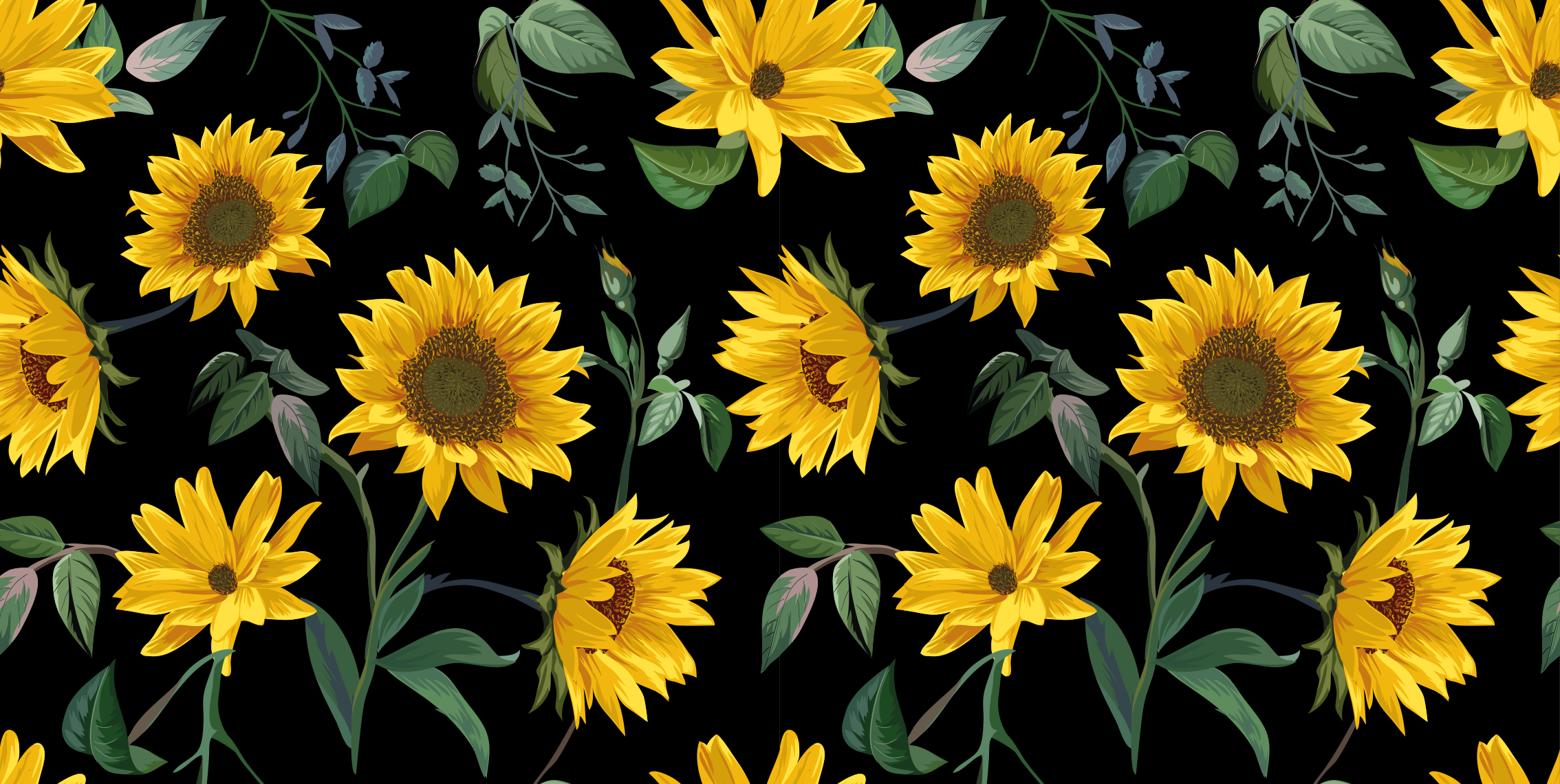 Floral vinyl rug sunflower floral design - TenStickers