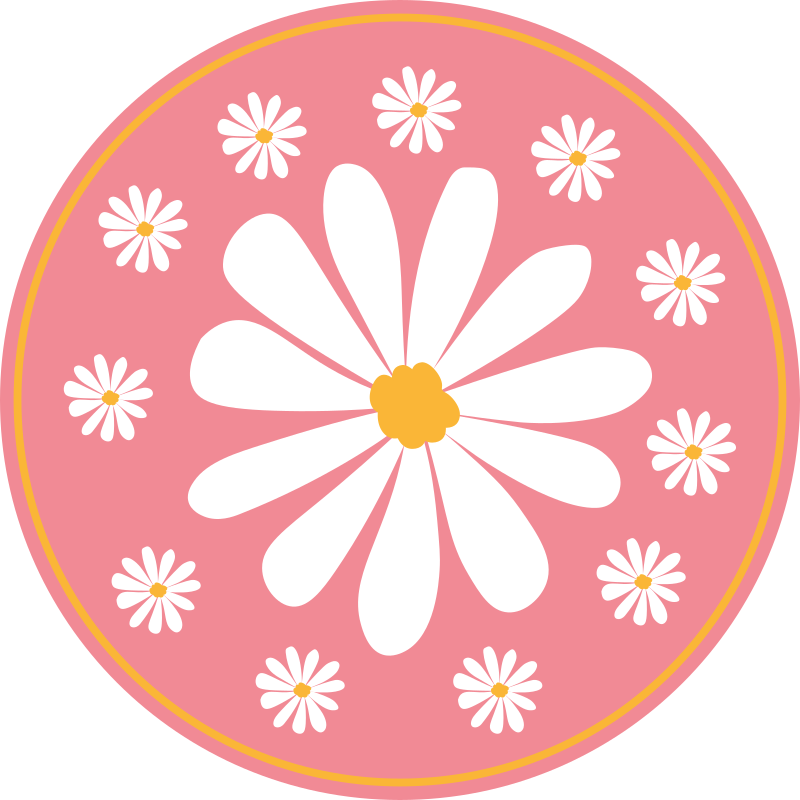 Pink Flower Arrangement floral vinyl rug - TenStickers