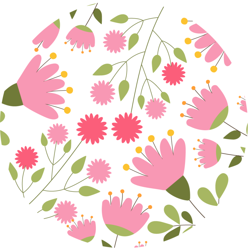 Floral pattern delight floral vinyl rug - TenStickers