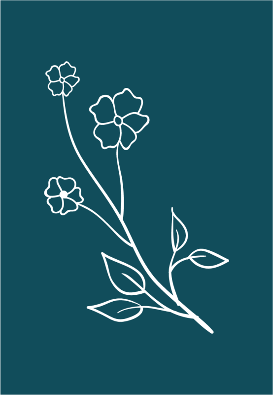 Vibrant Floral Stem floral vinyl rug - TenStickers