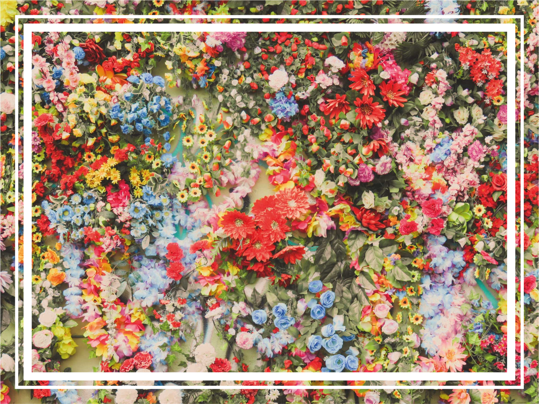 Colorful floral motif nature vinyl rug - TenStickers