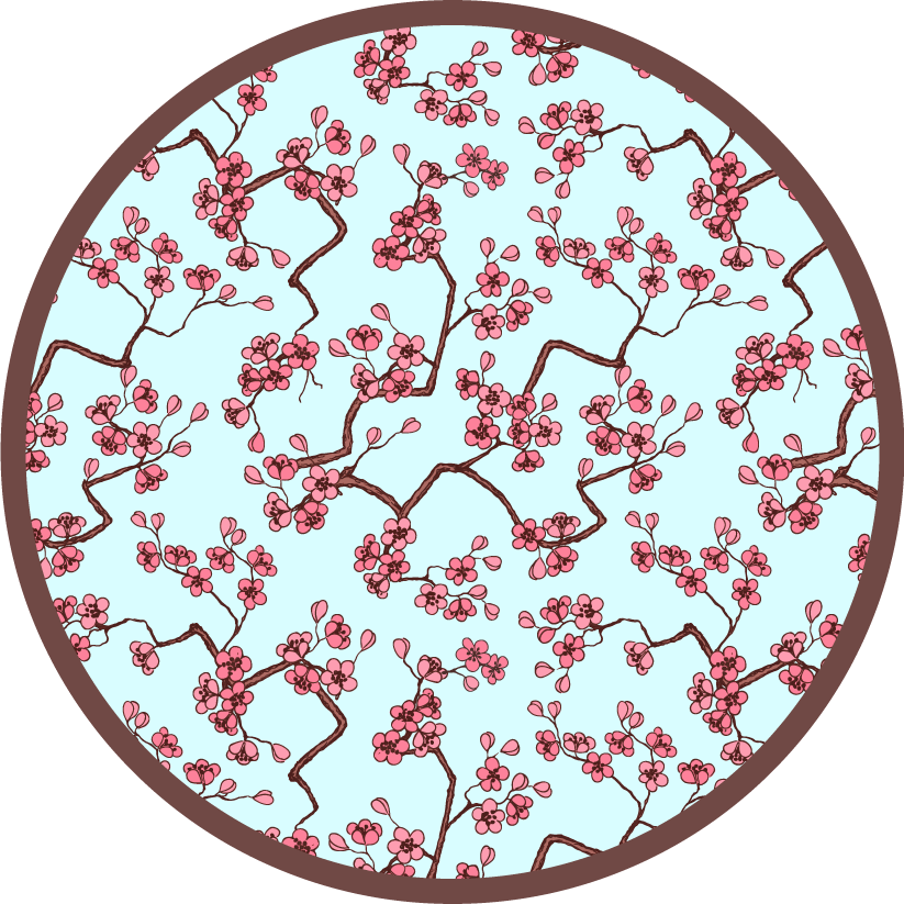 Cherry Blossom Pattern floral vinyl rug - TenStickers