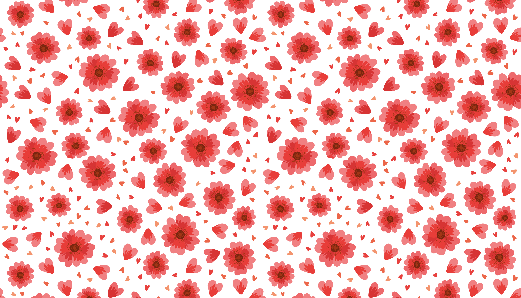 Floral heart pattern floral vinyl rug - TenStickers