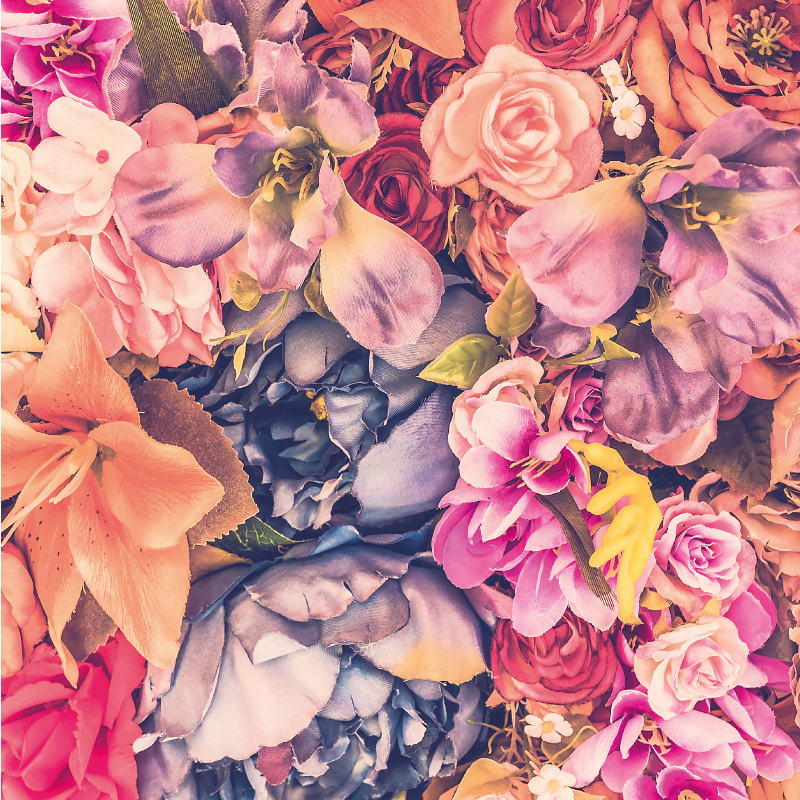 Bright Botanical Feature floral vinyl rug - TenStickers