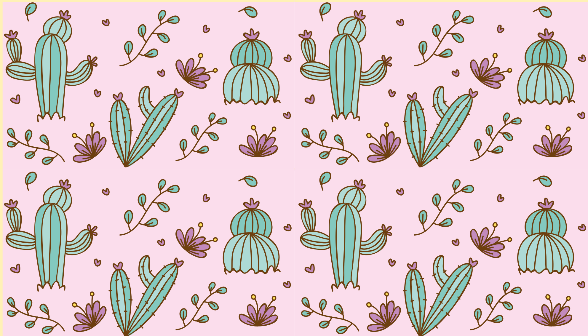 Cactus floral pattern floral vinyl rug - TenStickers
