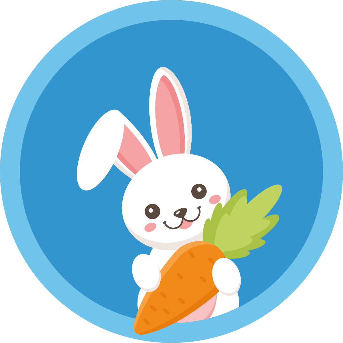 Rabbit with one ear up animal rug - TenStickers
