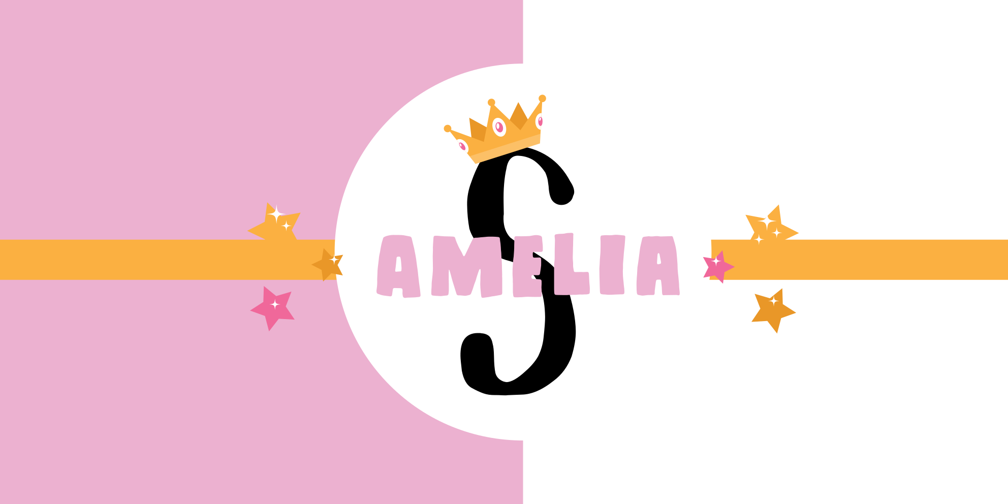 Personalised crown with initial kids vinyl rug - TenStickers