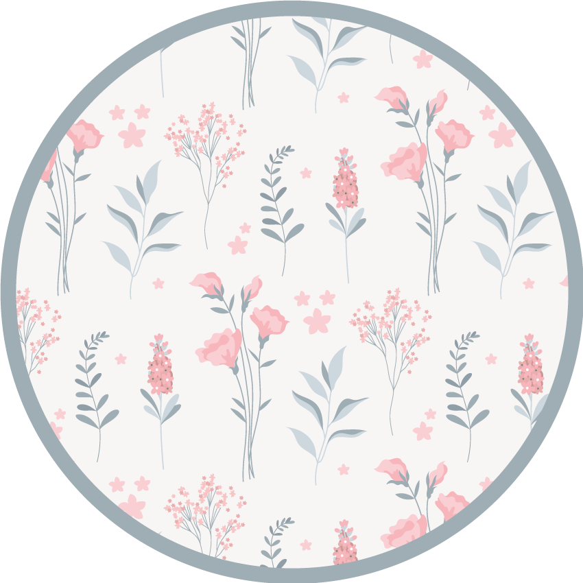 Blossoming elegant pattern floral vinyl rug - TenStickers