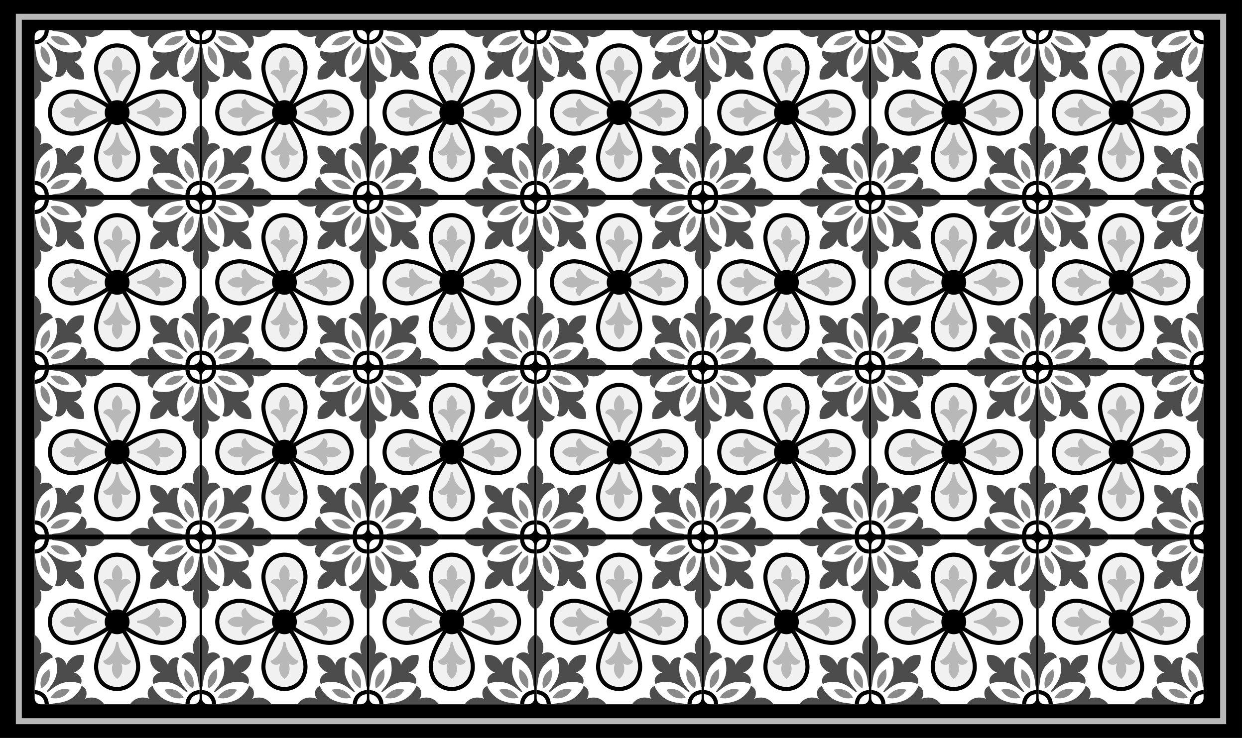 Grey floral motif tile vinyl rug - TenStickers