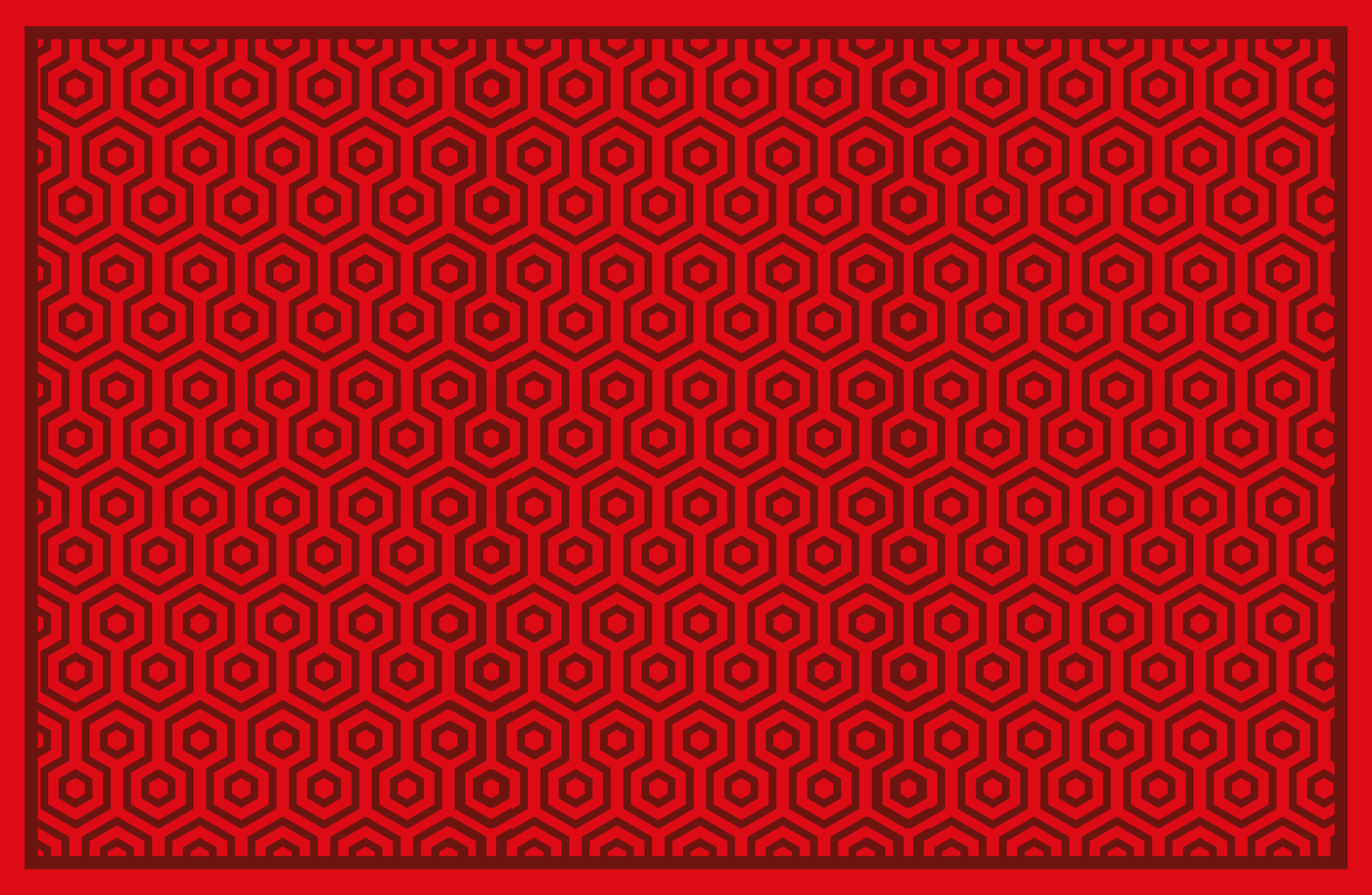 Red hexagonal arrangement geometric vinyl rug - TenStickers