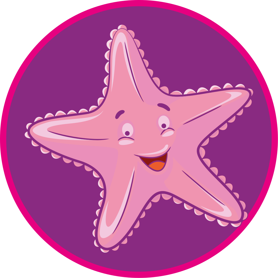 Cute Starfish Character kids vinyl rug - TenStickers