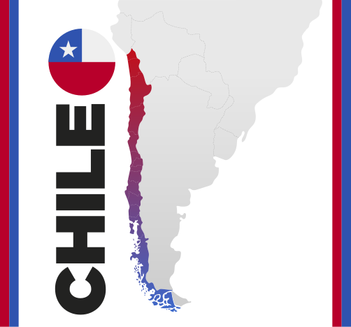 Geographic shape of Chile  world map rug - TenStickers