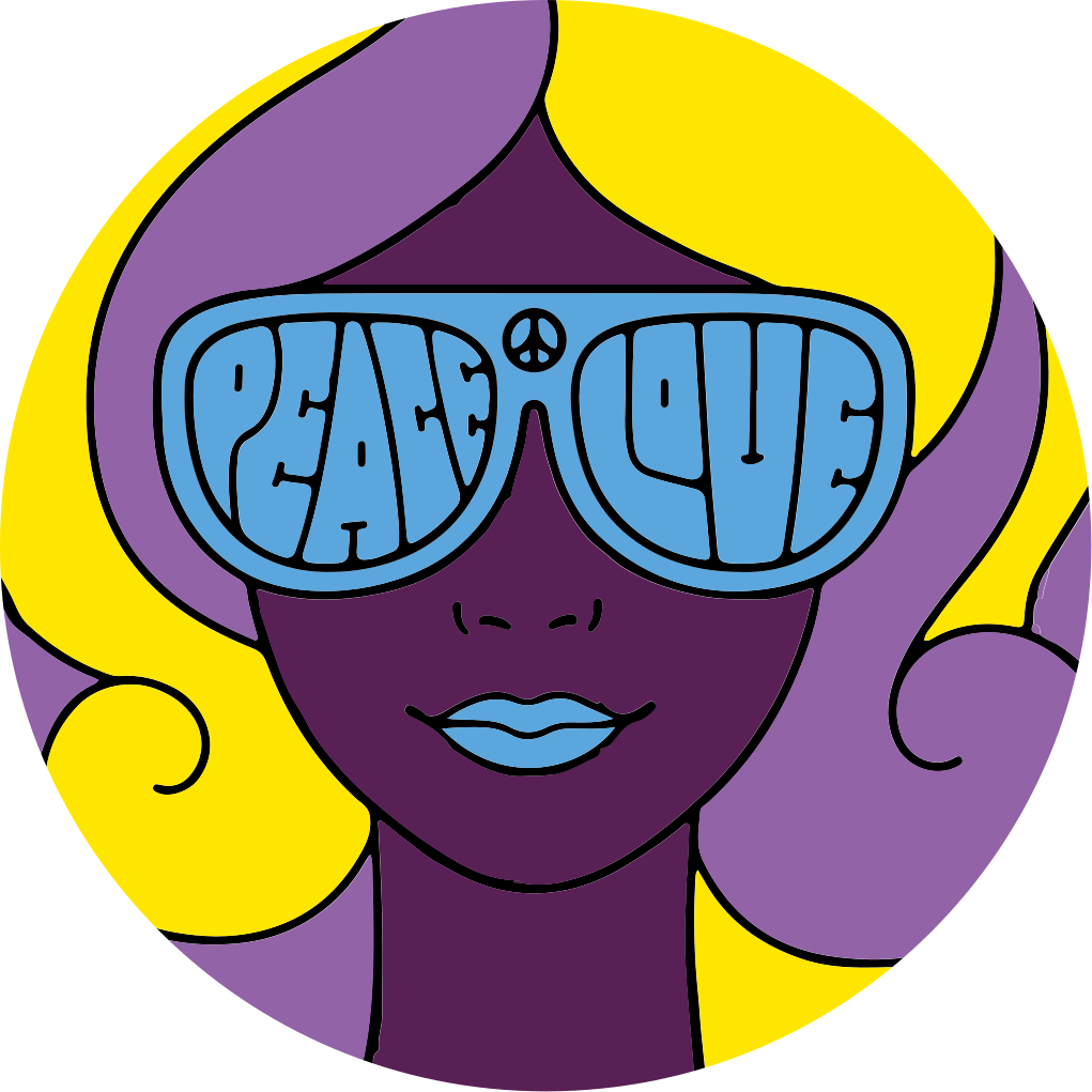 Peace love icon teen vinyl rug - TenStickers