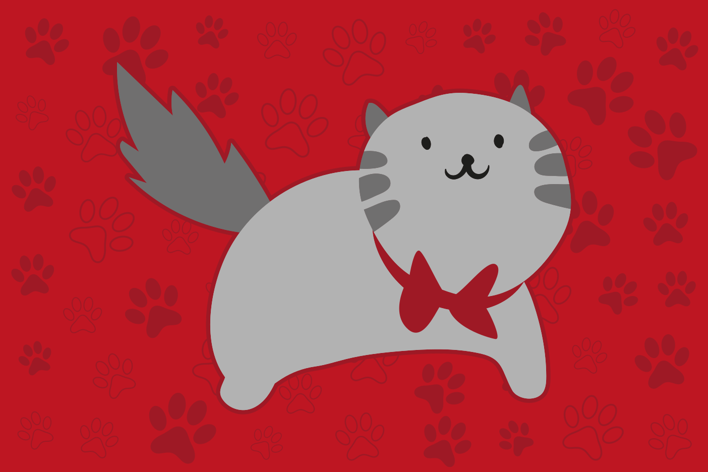 Cheerful Cat Illustration animal vinyl rug - TenStickers