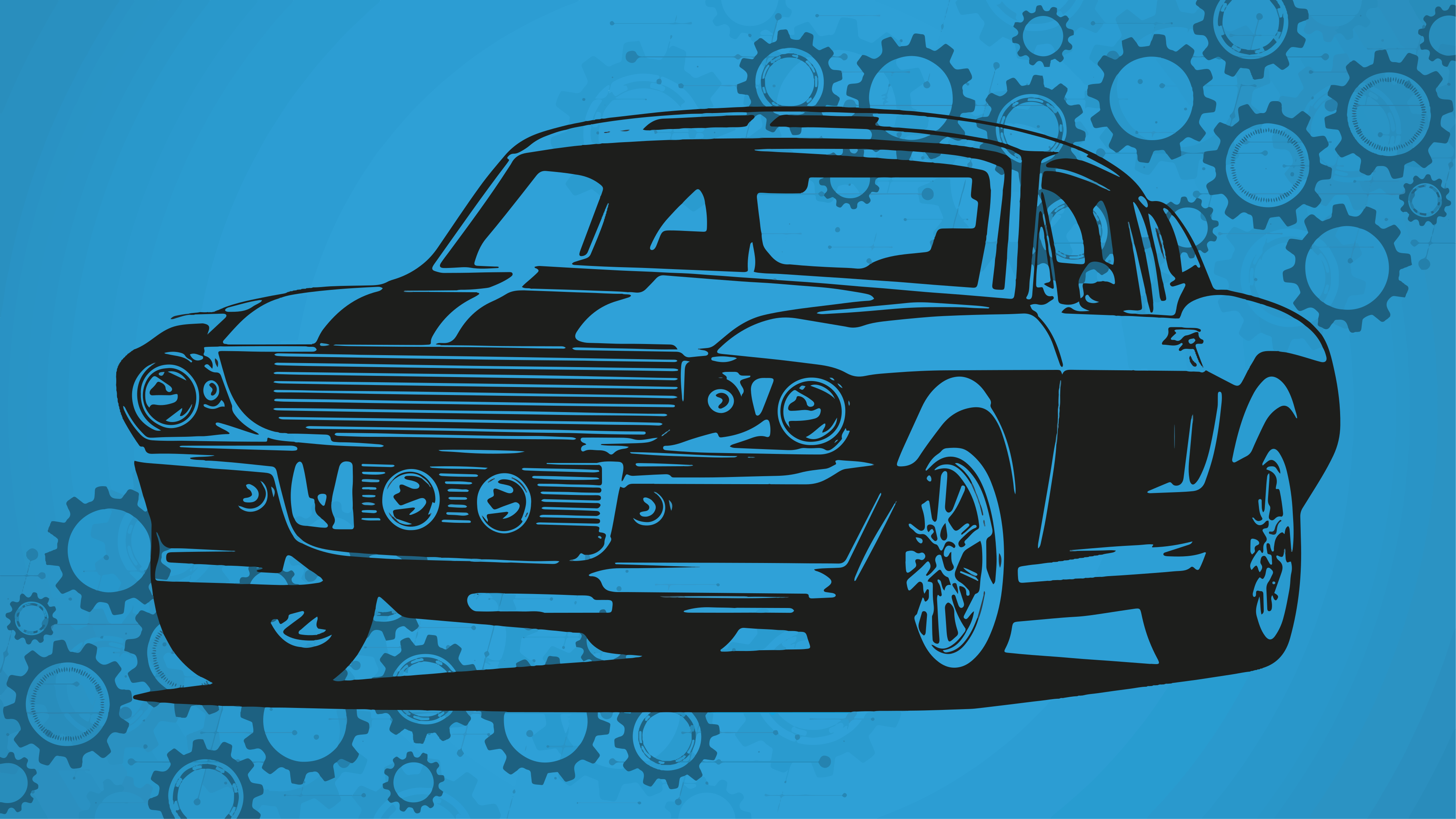 Timeless Automobile Depiction kids vinyl rug - TenStickers