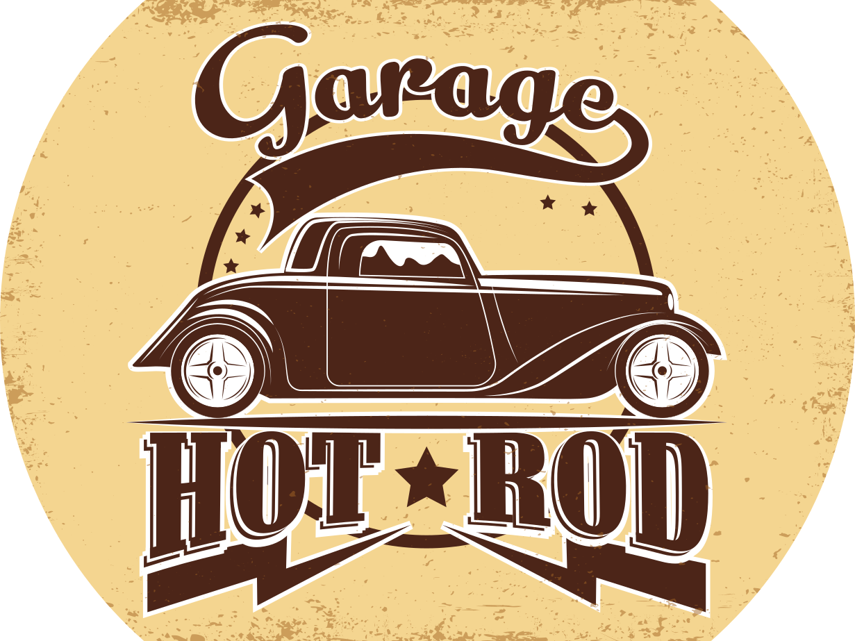 Garage hot rod vintage vinyl rug - TenStickers