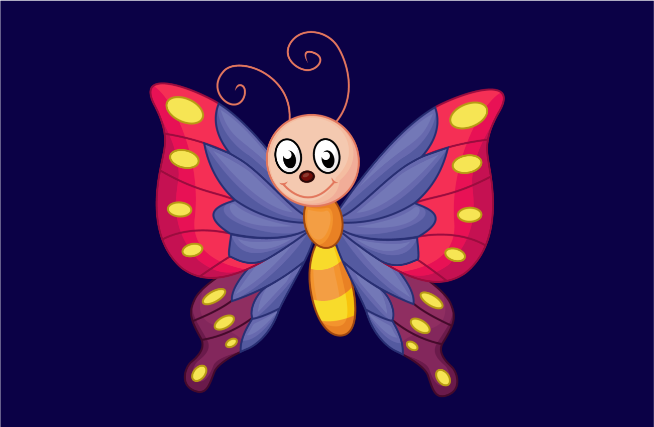 Happy butterfly flying kids vinyl rug - TenStickers