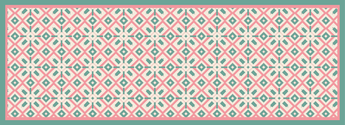 Pink, blue and yellow boho pattern floor rug - TenStickers