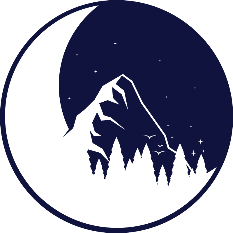 Mountain Moon View nature vinyl rug - TenStickers