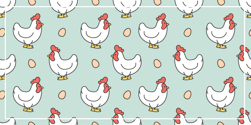 Chickens and Ova kitchen vinyl rug - TenStickers