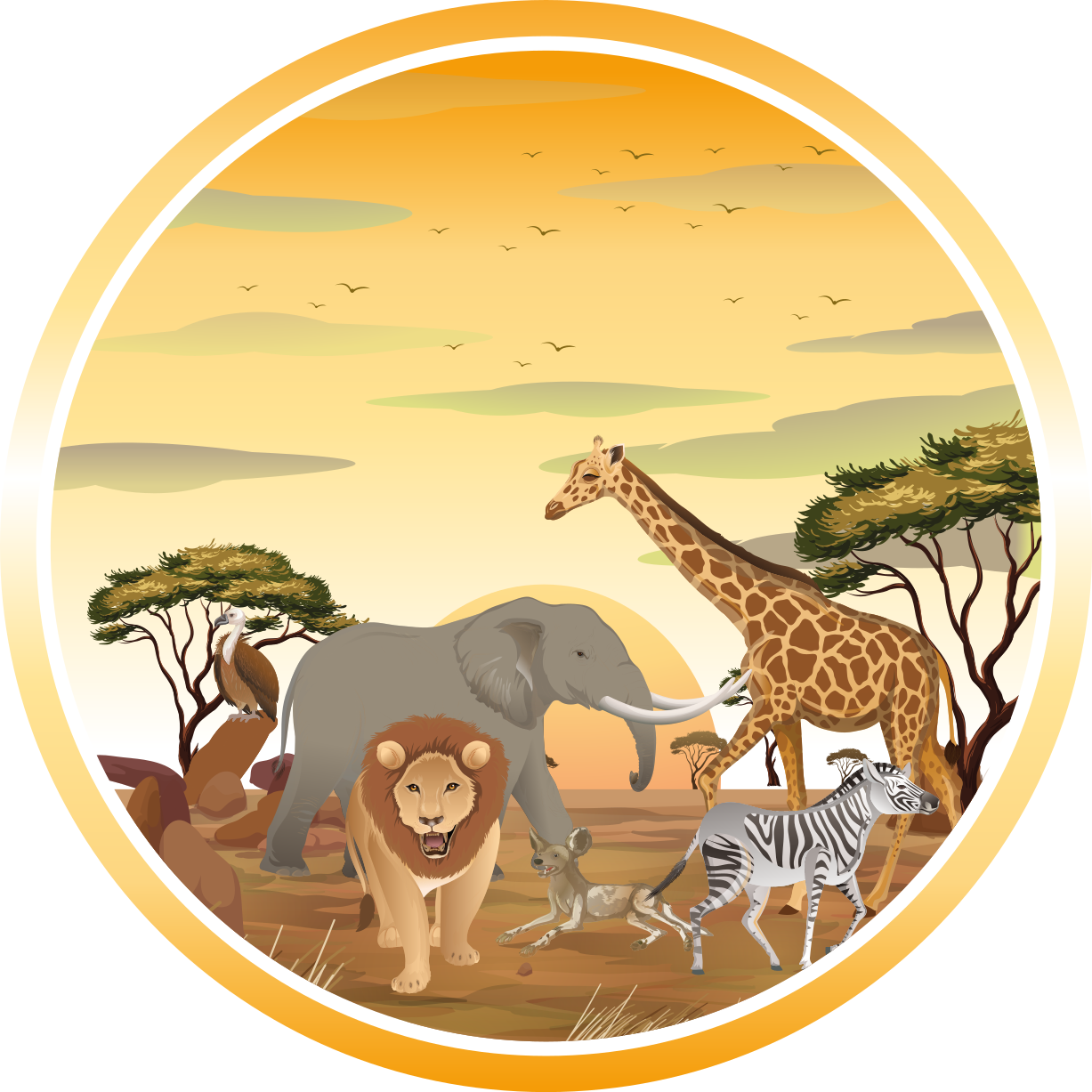 Safari wildlife expedition animal vinyl rug - TenStickers