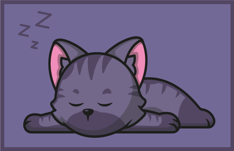 Sleeping Cat animal vinyl rug - TenStickers