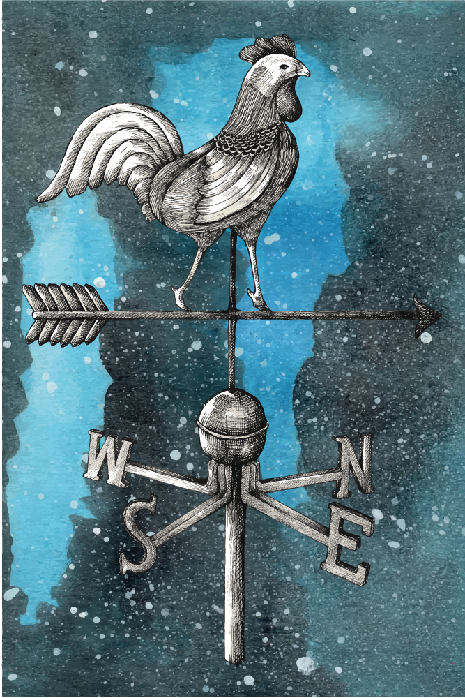 Weather Vane Rooster teen vinyl rug - TenStickers