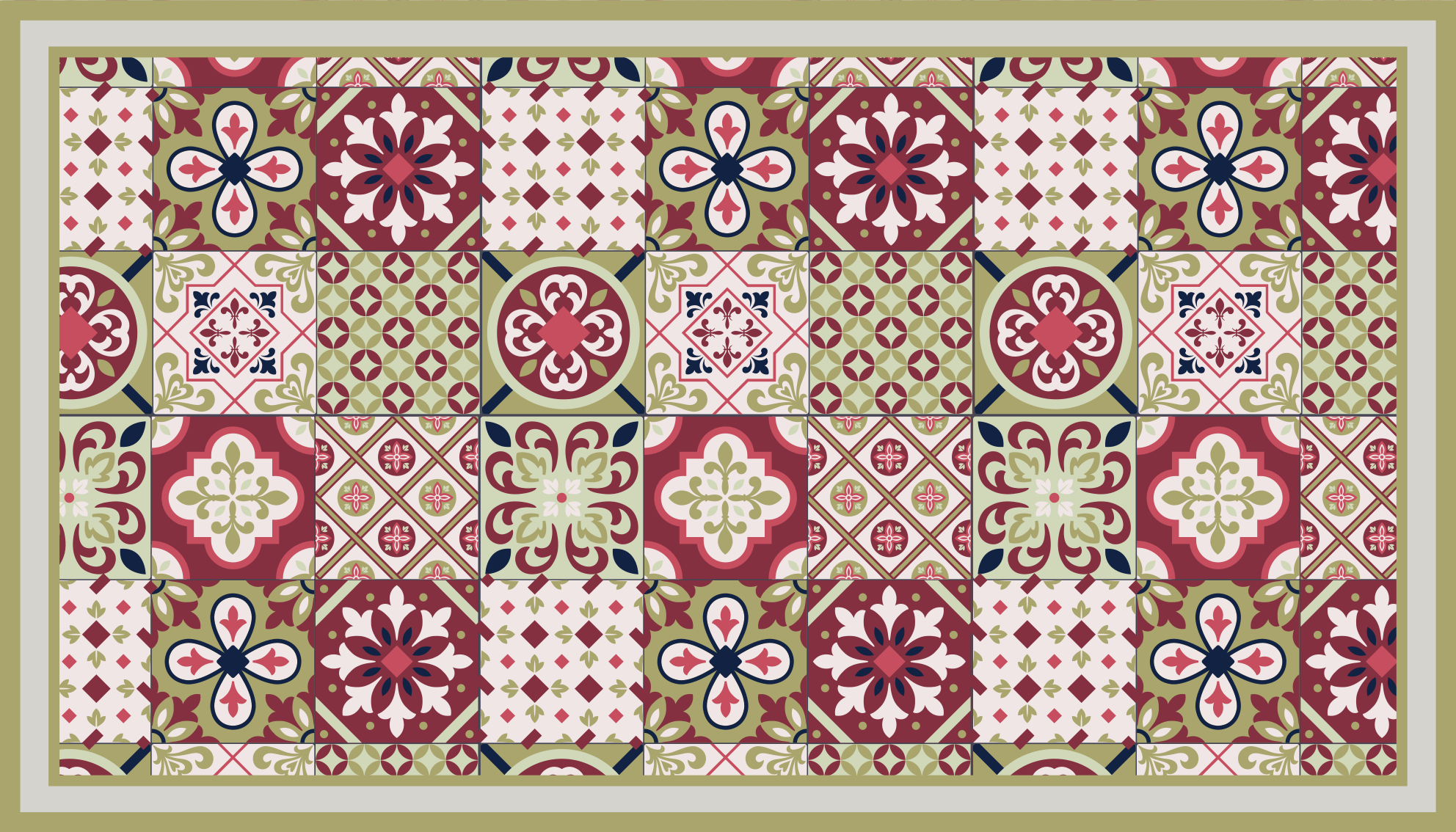 Colorful Patterned Motifs bathroom vinyl rug - TenStickers