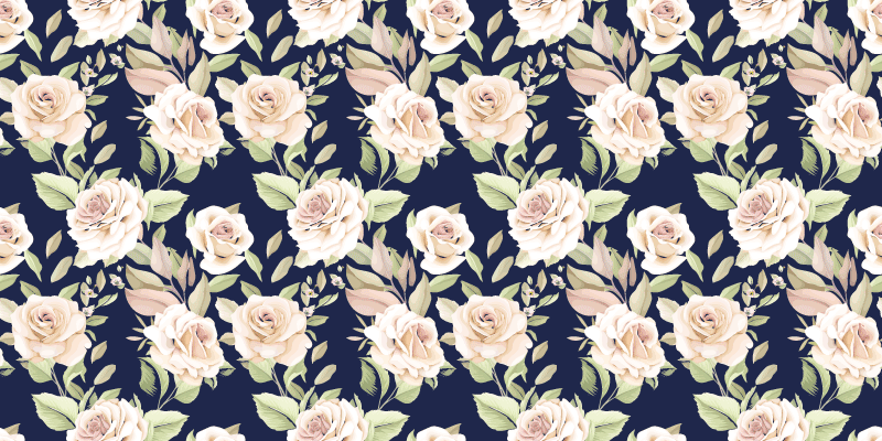 Elegant Floral Component nature vinyl rug - TenStickers