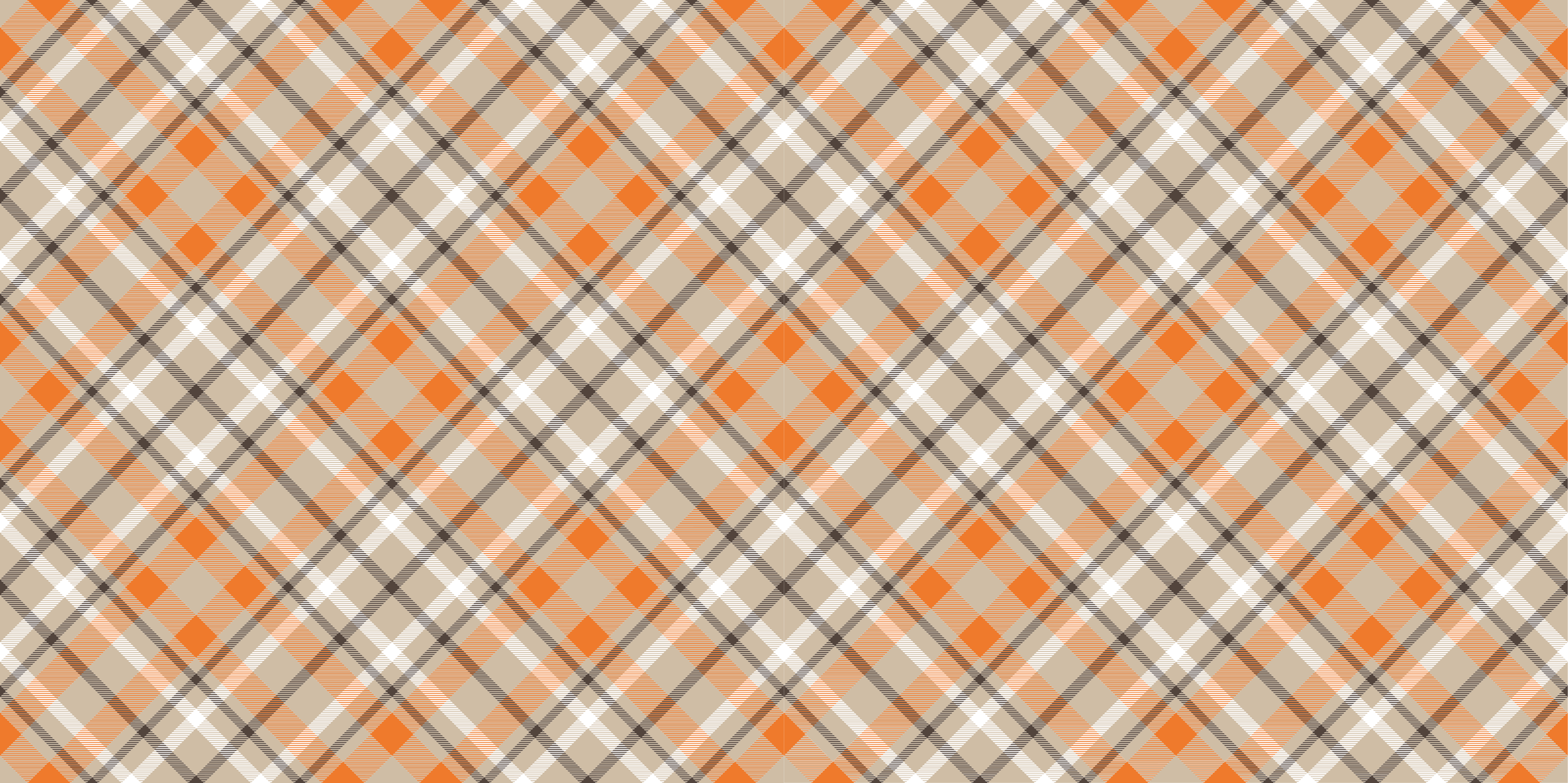 Plaid Pattern Orange striped vinyl rug - TenStickers