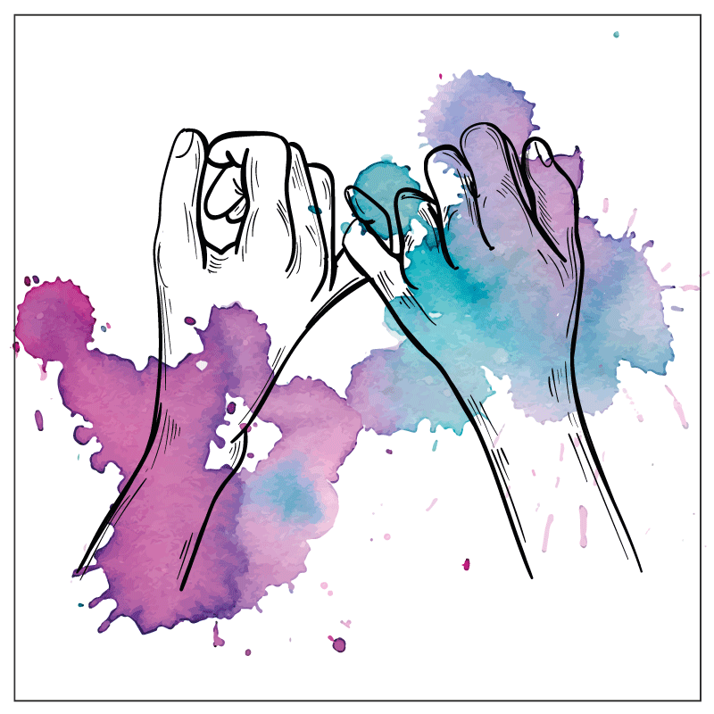 Hands Pinky Promise teen vinyl rug - TenStickers