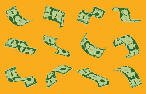 Money Flow Pattern modern vinyl rug - TenStickers