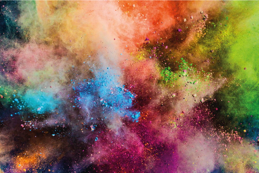 Colorful Cosmic Burst modern vinyl rug - TenStickers