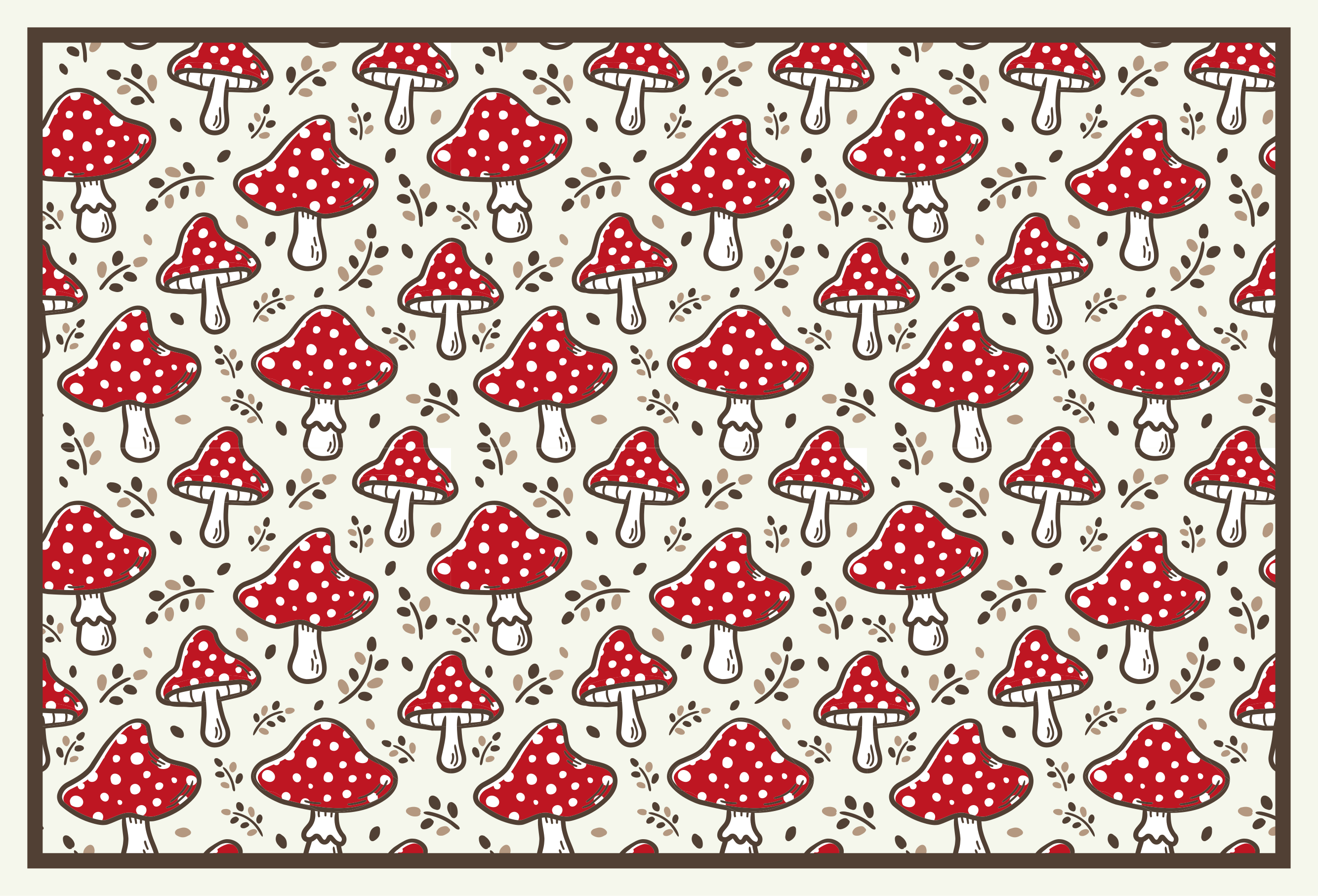 Playful Mushroom Motif nature vinyl rug - TenStickers