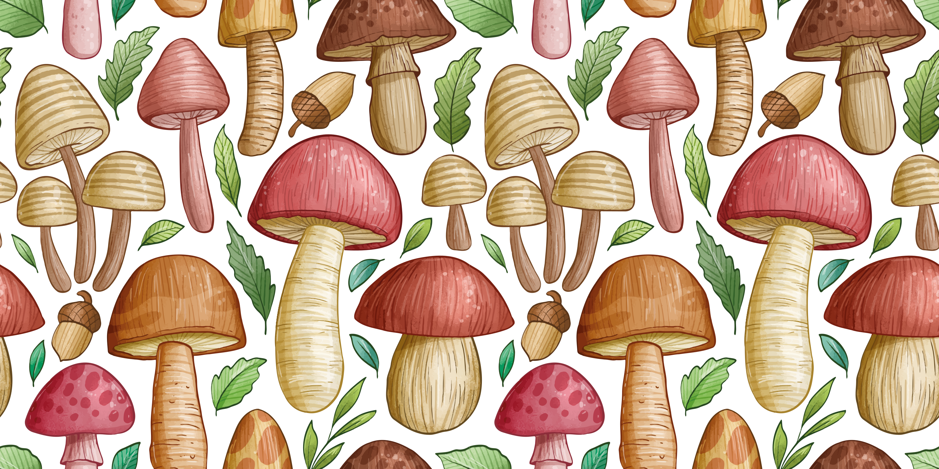Playful Mushroom Variety nature vinyl rug - TenStickers