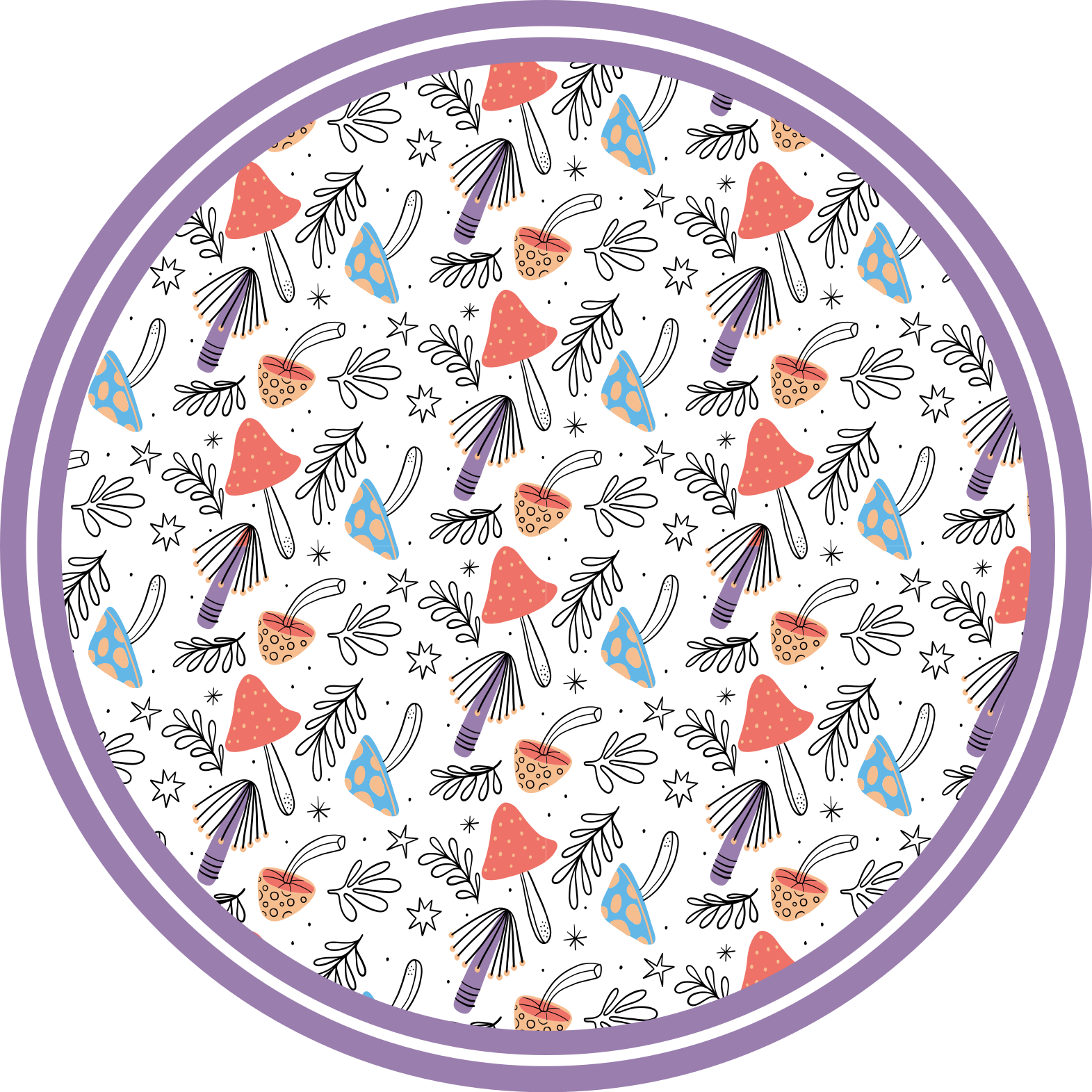 Colorful fungi sprouts nature vinyl rug - TenStickers