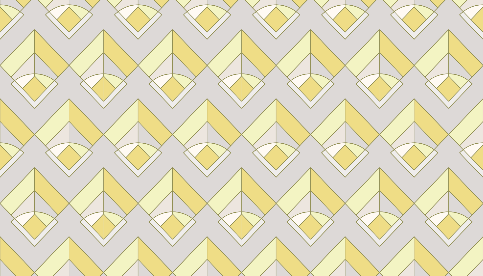 Yellow and gray pattern geometric vinyl rug - TenStickers