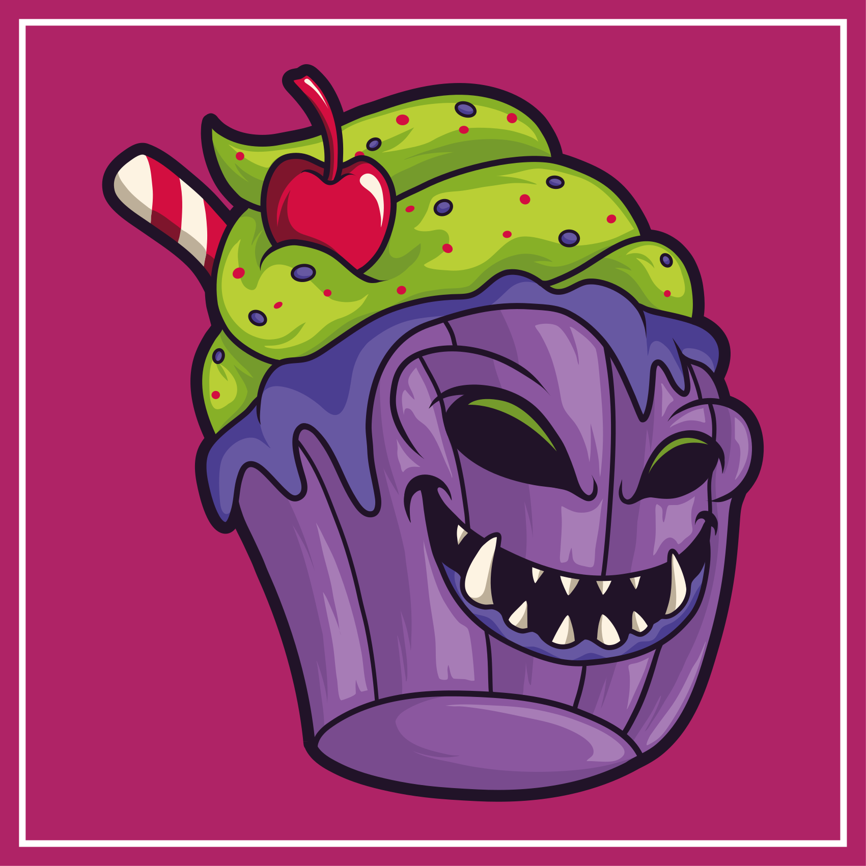 Ravenous Cupcake Monster teen vinyl rug - TenStickers