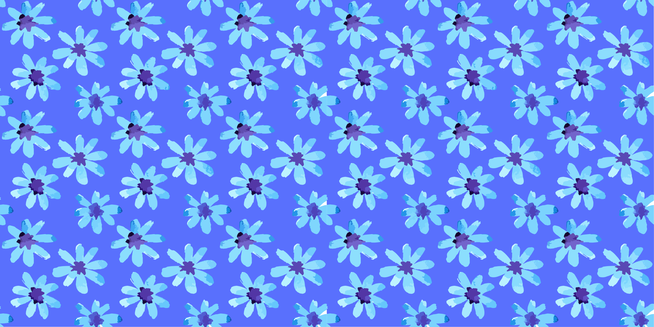 Azure Blossom Emblem floral vinyl rug - TenStickers